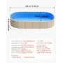 VEVOR Oval Pool Liner, 375 x 732 cm UniBead Swimming Pool Liner for 120 cm Wall Height, Premium Vinyl, Easy Install with Leak-Proof Patches, Designed for Steel Sided Above-Ground,Outdoor, Blue