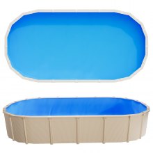 VEVOR Poolinnenfolie, 3,75x7,32 m Poolfolie für 120 cm Wandhöhe, Schwimmbadfolie aus PVC, Innenhülle 0,4 mm Stärke, Ersatzfolie UniBead, Geeignet für Oberirdische Pools mit Stahlwänden, Blau