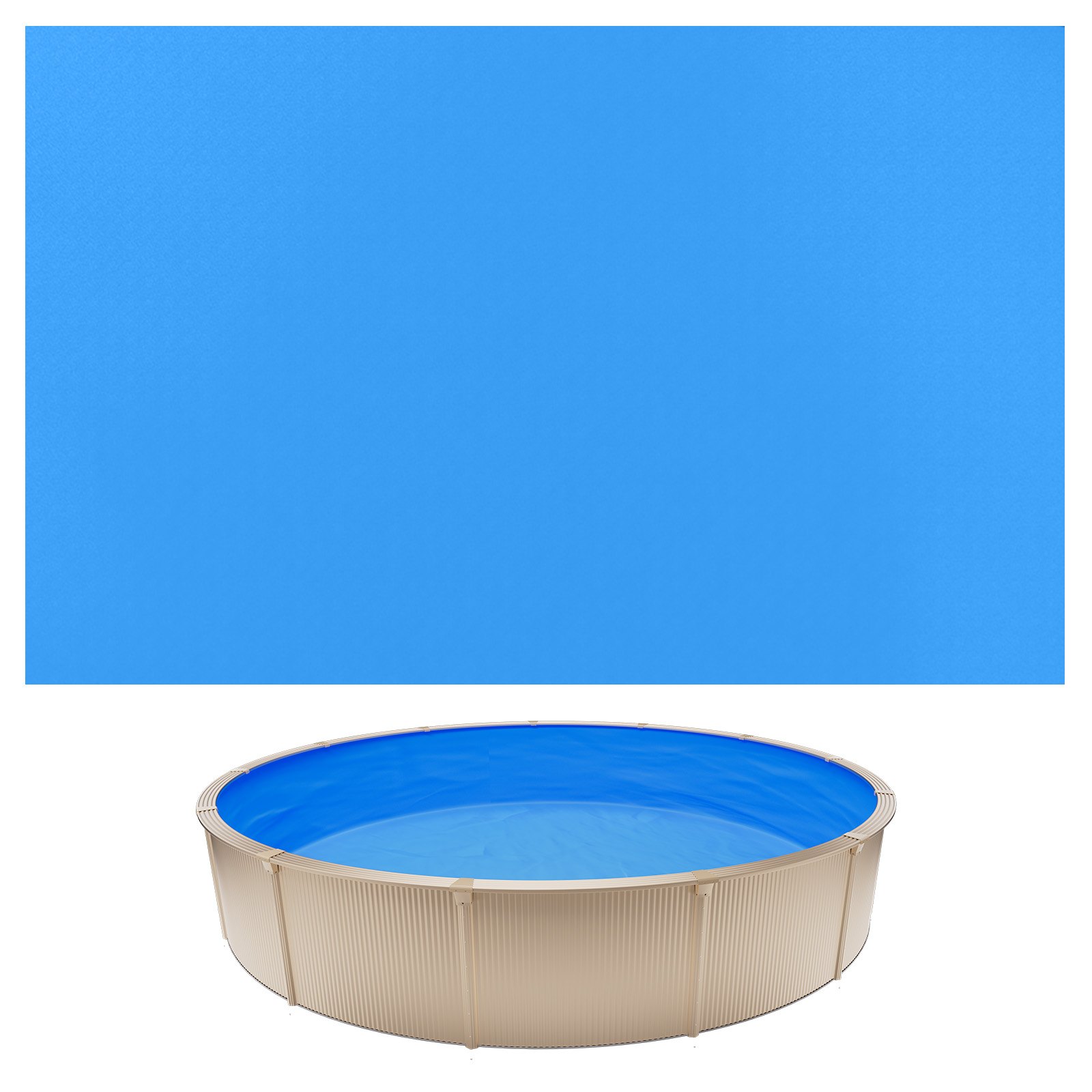 VEVOR 350.5 cm Pool Liner, Round UniBead Swimming Pool Liner for 120 cm Wall Height, Premium Thick Vinyl, Easy Install with Leak-Proof Patches, for Steel Sided Above-Ground,Outdoor, Blue