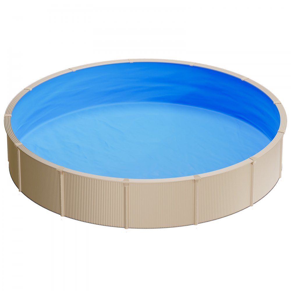 VEVOR 365.7 cm Pool Liner, Round Overlap Swimming Pool Liner for 90 cm Wall Height, Premium Vinyl, Easy Install with Leak-Proof Patches, Designed for Steel Sided Above-Ground,Outdoor, Blue