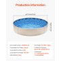 VEVOR Runde Poolfolie, φ 640x147 cm, Innenfolie, Ersatzfolie, Innenhülle, Schwimmbadfolie, Folie aus Vinyl in Standardstärke im Überlappungsstil, für Aufstellpools mit 137 cm Wandhöhe