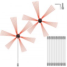 VEVOR Schornsteinbürste Nylon Kaminbürste Ofenrohrbürste 12 M Professionelle Armaturen Edelstahl mit flexiblen Nylonstangen