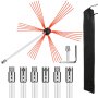 VEVOR Schornsteinbürste Nylon Kaminbürste Ofenrohrbürste 7 M Professionelle Armaturen Edelstahl mit flexiblen Nylonstangen