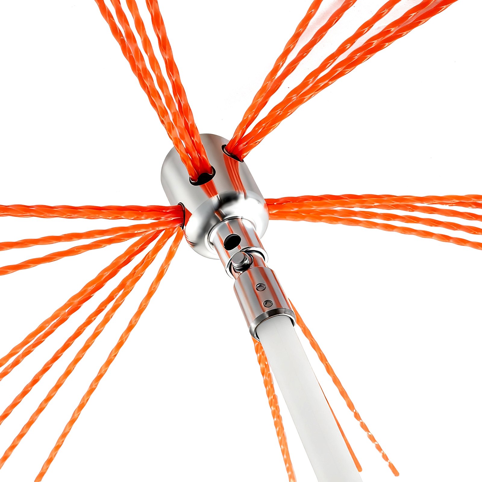 VEVOR Ofenrohrbürste-Set, 7 m max. Länge, Schornsteinbürsten, Schornsteinfeger-Satz, Kaminbürste, um 90° biegbares Kaminreinigungswerkzeug, für quadratische & rechteckige Schornsteine