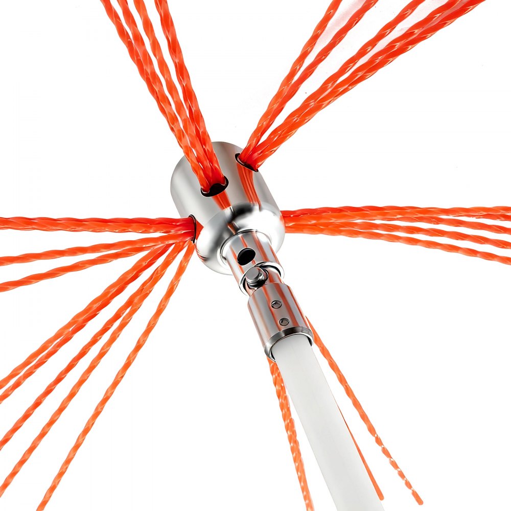 VEVOR Ofenrohrbürste-Set, 12 m max. Länge, Schornsteinbürsten, Schornsteinfeger-Satz, Kaminbürste, um 90° biegbares Kaminreinigungswerkzeug, für quadratische & rechteckige Schornsteine