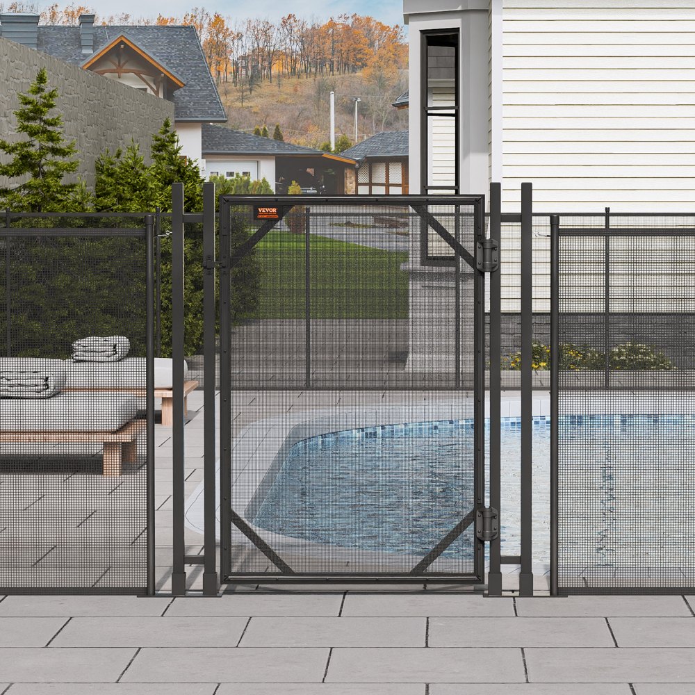 VEVOR Poolzaun-Tor, 1,21 × 0,76 m Pooltor für eingebaute Pools, Pool-Sicherheitszaun-Tor-Set mit Edelstahlriegel, abnehmbarer Kindersicherheits-Poolzaun, einfache DIY-Installation