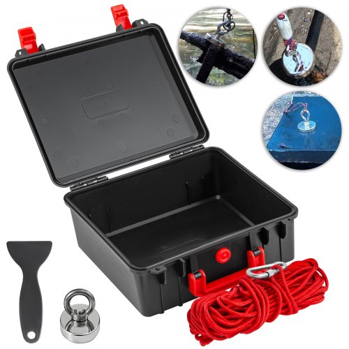 Neodym Bergemagnet Suchmagnet Set 136kg 60mm Magnetfischen Mit 19m Seil Koffer