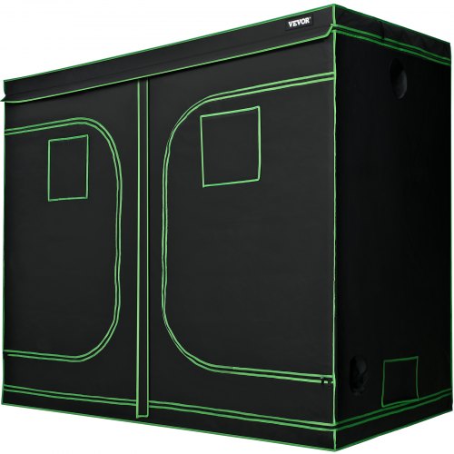 VEVOR Grow-Zelt, 243,8 x 121,9 x 203,2 cm, Hydrokultur, Mylar, reflektierend, mit Beobachtungsfenstern und herausnehmbarer Bodenwanne, 100 % lichtdichter großer Schrank für Zimmerpflanzen, 2,4 x 1,2 m