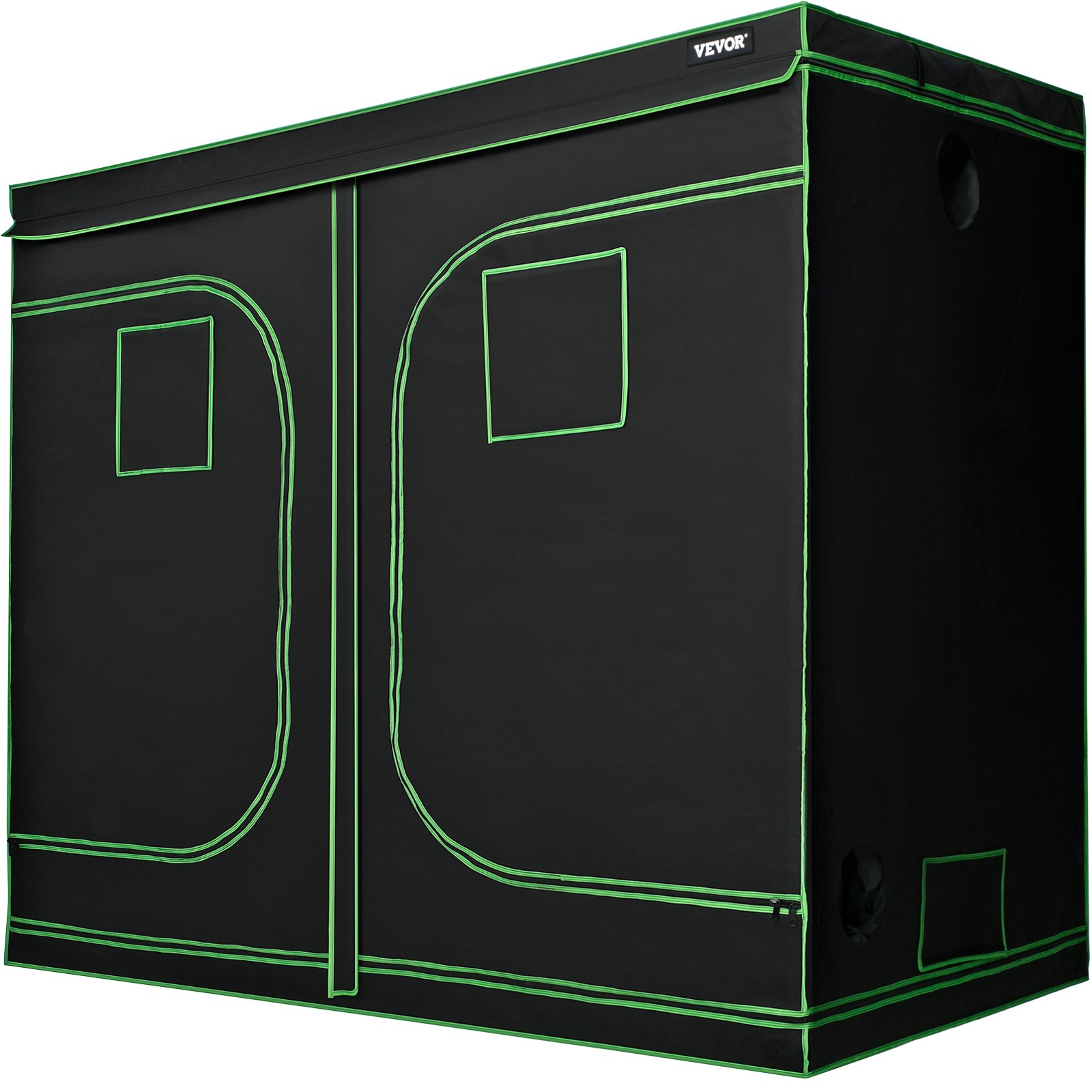 VEVOR Grow-Zelt, 243,8 x 121,9 x 203,2 cm, Hydrokultur, Mylar, reflektierend, mit Beobachtungsfenstern und herausnehmbarer Bodenwanne, 100 % lichtdichter großer Schrank für Zimmerpflanzen, 2,4 x 1,2 m