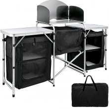 Vevor Campingküche Alu Küchenbox Faltschrank Schwarz Tragbar Für Garten Camping