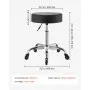 VEVOR Rollhocker 226,8 kg, Bürohocker mit Leiser Rolle, Drehhocker Höhenverstellbar, Ergonomischer Sitz aus PU-Leder mit Dicker Polsterung, 360° Drehbar, für Salon, Klinik & Arztpraxis