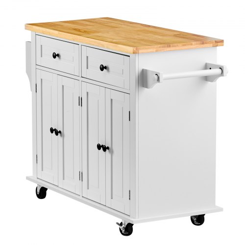 VEVOR Servierwagen Küchenwagen 1100 x 450 x 825 mm, 136 kg Belastbar Kücheninsel Küchenschrank, Rollwagen Küchentrolley mit Handtuchhalter & 2