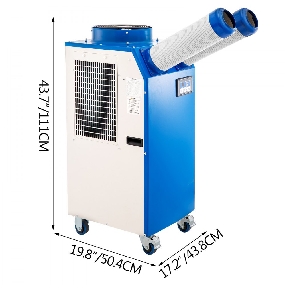 Mobile Industrieluftkühler Blau Kommerzielle Klimaanlage 3500w 220v Tragbar