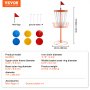 VEVOR Discgolf-Korb, Tragbares Disc Golf Scheiben Set, mit 24 Ketten, Übungsständer aus Stahl für Discgolf-Körbe, Profi-Golfkorb-Set Outdoor & Indoor Satz inkl. 6 Stück Wurfscheibe, Orange