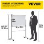 VEVOR Mobiles Whiteboard Doppelseitiges Whiteboard 60 x 90 cm Whiteboard magnetisch