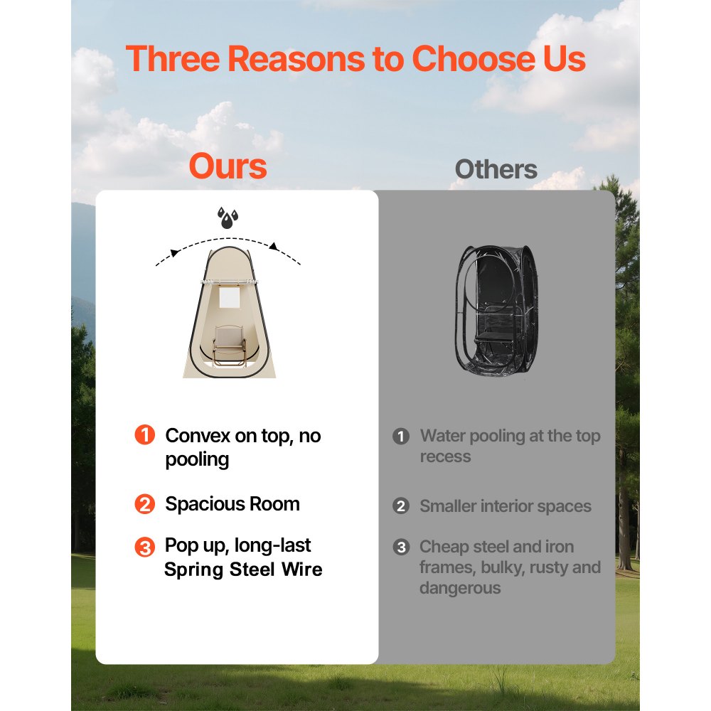 VEVOR Sportzelt, 1200 x 1200 x 1900 mm, Pop-up-Zelt für 1 Person, Zelt für den Außenbereich mit Bodenmatte und Abdeckung, Campingunterstand für Veranstaltungen, Angeln, Jubeln