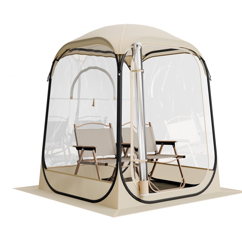 VEVOR Transparentes Zelt, 127x127x170 cm, Pop-up-Zelt für 1–2 Personen, Sportzelt mit Bodenmatte & oberer Abdeckung, Outdoor-Bubble-Zelt, Campingunterstand für Veranstaltungen, Angeln, Jubeln