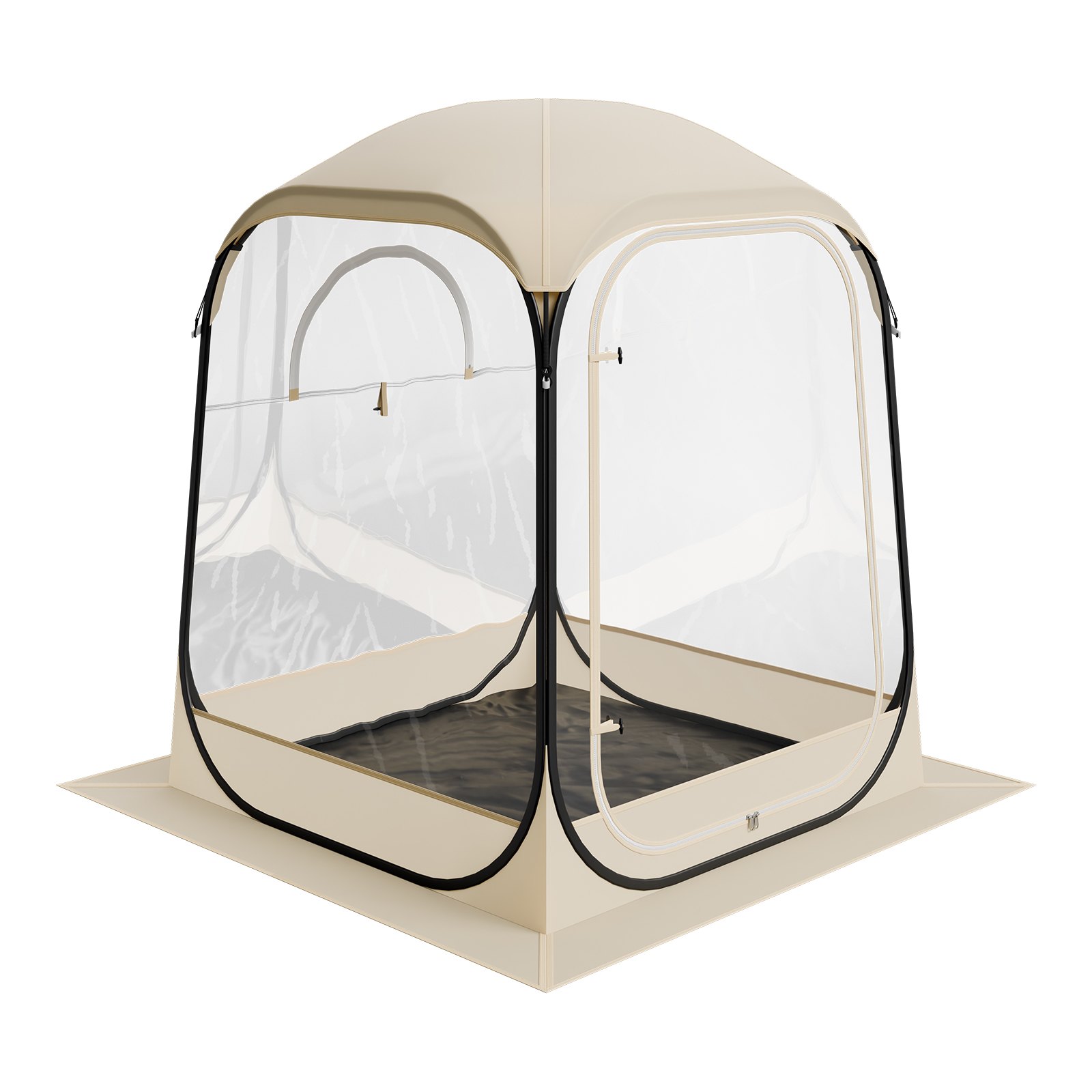 VEVOR Transparentes Zelt, 127x127x170 cm, Pop-up-Zelt für 1–2 Personen, Sportzelt mit Bodenmatte & oberer Abdeckung, Outdoor-Bubble-Zelt, Campingunterstand für Veranstaltungen, Angeln, Jubeln