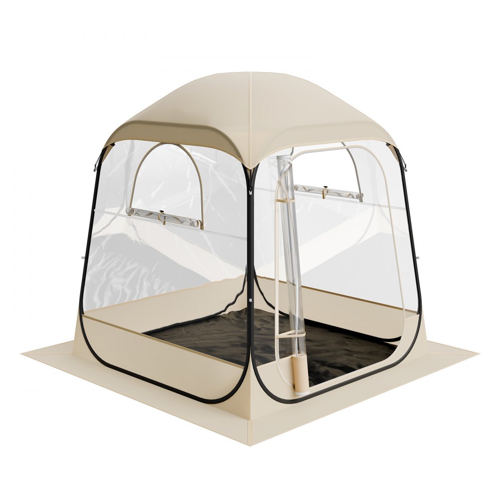 VEVOR Transparentes Zelt, 160x160x182 cm, Pop-up-Zelt für 2–4 Personen, Sportzelt mit Bodenmatte & oberer Abdeckung, Outdoor-Bubble-Zelt, Campingunterstand für Veranstaltungen, Angeln, Jubeln