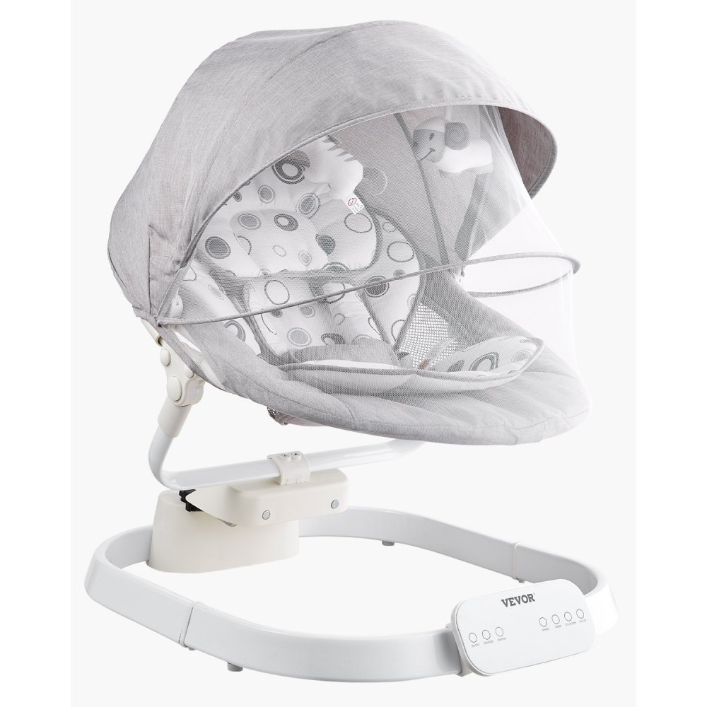 VEVOR Babyschaukel, Babywippe mit 3 Geschwindigkeiten & 3 Sitzpositionen, IMD-Touchpanel, Fernbedienung, Bluetooth & 10 voreingestellten Liedern, für Kinder im Alter von 0–9 Monaten bis zu 9 kg