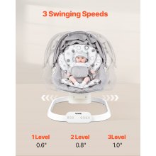 VEVOR Babyschaukel Babywippe Babyliege 3 Sitzpositionen Fernbedienung Bluetooth