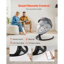 VEVOR Babyschaukel Babywippe Babyliege 5 Geschwindigkeitseinstellungen Bluetooth