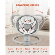 VEVOR Babywippe Babyschaukel 5 Gang Fernbedienung Bluetooth Lieder Kissen