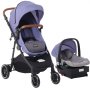 VEVOR 3in1 Kinderwagen Kinderbuggy Reisebuggy Buggy Autositz Hellblau&Schwarz