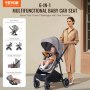 VEVOR 3in1 Kinderwagen Kinderbuggy Reisebuggy Buggy Autositz Dunkelgrau&Schwarz