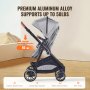 VEVOR 3in1 Kinderwagen Kinderbuggy Reisebuggy Buggy Autositz Dunkelgrau&Schwarz