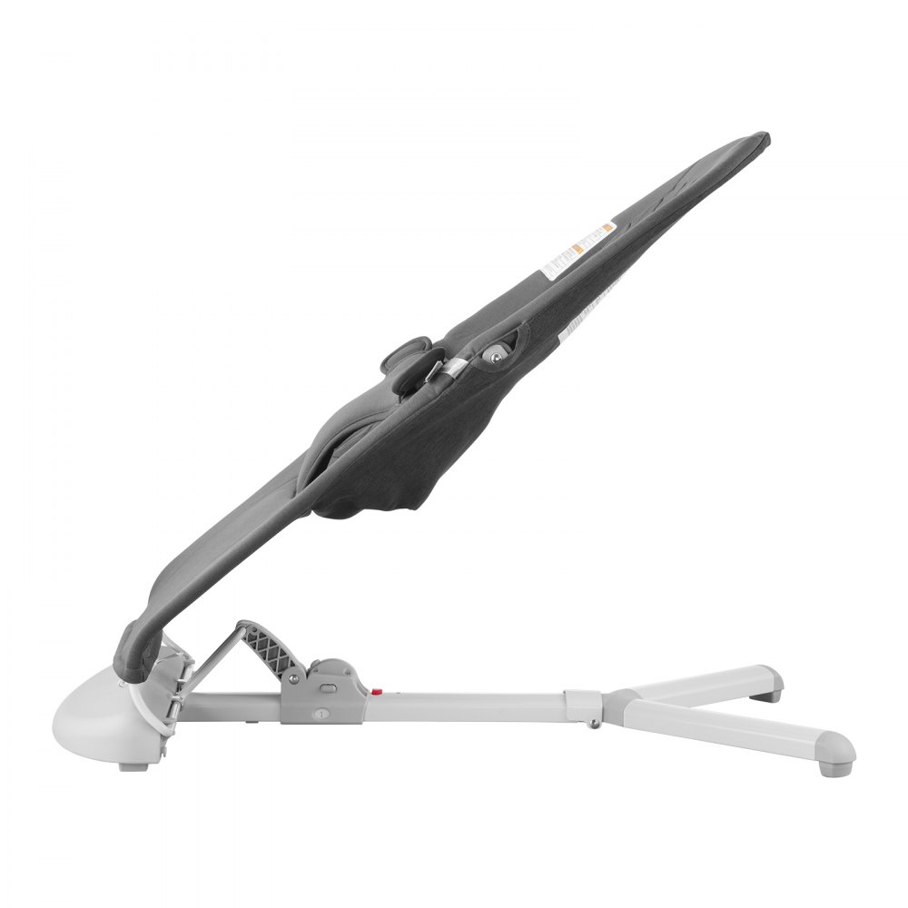 VEVOR Babywippe, faltbarer Wippensitz für Babys von 0–9 Monaten, Wippenstuhl für Neugeborene mit 2 Liegewinkeln und 3-Punkt-Gurt, tragbare Babywippe mit Tragetasche für drinnen und draußen, Dunkelgrau