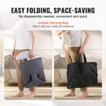 VEVOR Babywippe, faltbarer Wippensitz für Babys von 0–9 Monaten, Wippenstuhl für Neugeborene mit 2 Liegewinkeln und 3-Punkt-Gurt, tragbare Babywippe mit Tragetasche für drinnen und draußen, Dunkelgrau