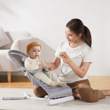 VEVOR Babywippe, klappbarer Wippensitz für Babys von 0–9 Monaten, Wippenstuhl mit 2 Liegewinkeln & drehbarem Spielzeugbügel, Babyschaukel mit Reisetasche für drinnen & draußen, 685x410x600mm