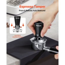 VEVOR 53mm Espresso Tamper Edelstahl Kaffeestampfer mit Feder Kaffeewerkzeug