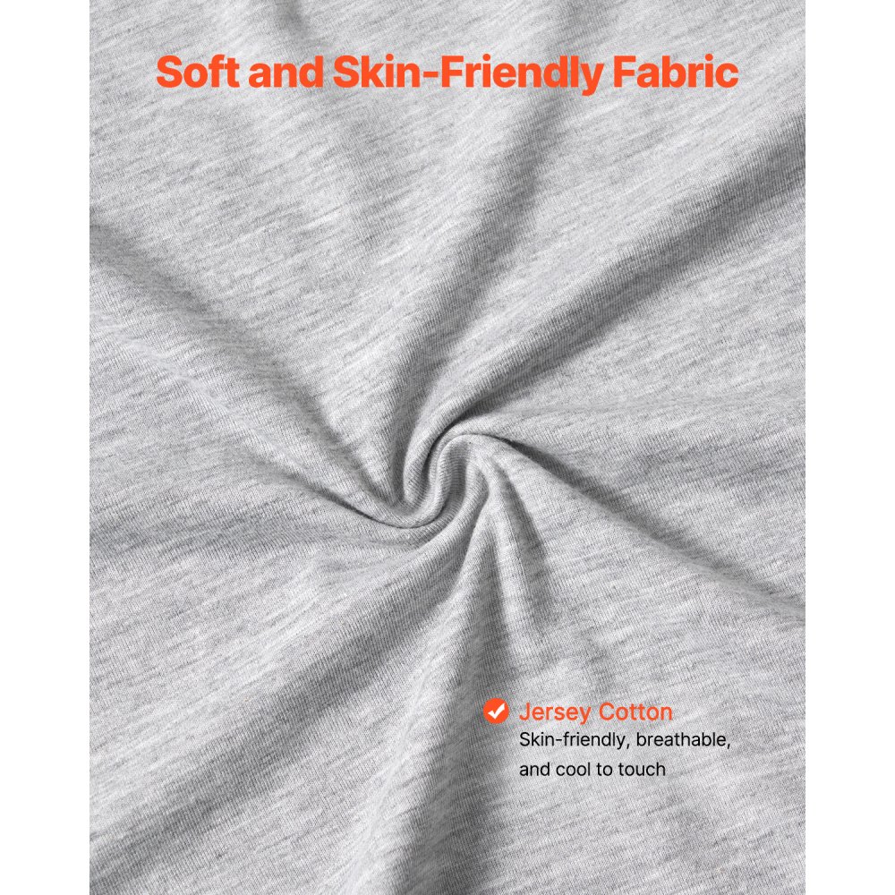 VEVOR Schwangerschaftskissen 118x61x20 cm, L-förmiges Stillkissen für Schwangere, Seitenschläferkissen mit waschbarem Jersey-Bezug zur Unterstützung von Kopf, Nacken, Bauch und Beinen, Hellgrau