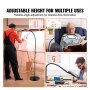 VEVOR Bodenlupe Standlupe 5-fache Standlupe mit Licht, höhenverstellbare Standlupe mit Licht, 12 W flexibler Schwanenhals, 3-in-1-LED 5 Farbmodi, Lupenleuchte für Lesen Senioren Hobbys Basteln