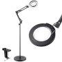 VEVOR Bodenlupe Standlupe 5-fache Standlupe mit Licht, höhenverstellbare Standlupe mit Licht, 3-in-1-LED 5 Farben mit stufenloser Einstellung, Lupenleuchte für Lesen Senioren Hobbys Basteln Schwarz