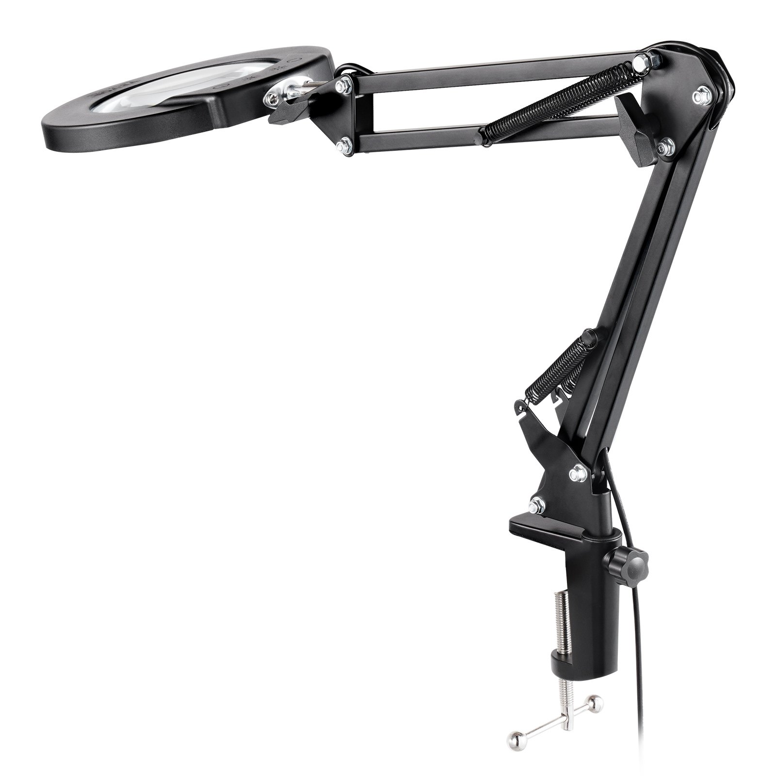 VEVOR Bodenlupe Standlupe 5-fache Standlupe mit Licht, höhenverstellbare Standlupe mit Licht, 3-in-1-LED 5 Farben mit stufenloser Einstellung, Lupenleuchte für Lesen Senioren Hobbys Basteln Schwarz