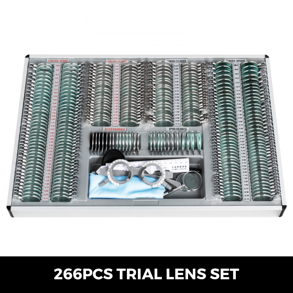 266pcs Trial Lens Metall Trial Lens Kit Optical Trial Lens Set Augenschutz