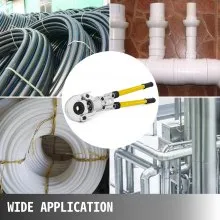 VEVOR Presszange  V12, V15, V22, V28, TH16, TH20, TH26, TH32 mm, Crimpzange Presszange mit um 360° Drehbarem Kopf und Ergonomischem Gummigriff, Rohrpresszange Tragbar, Manuelle Kabelschuhzange