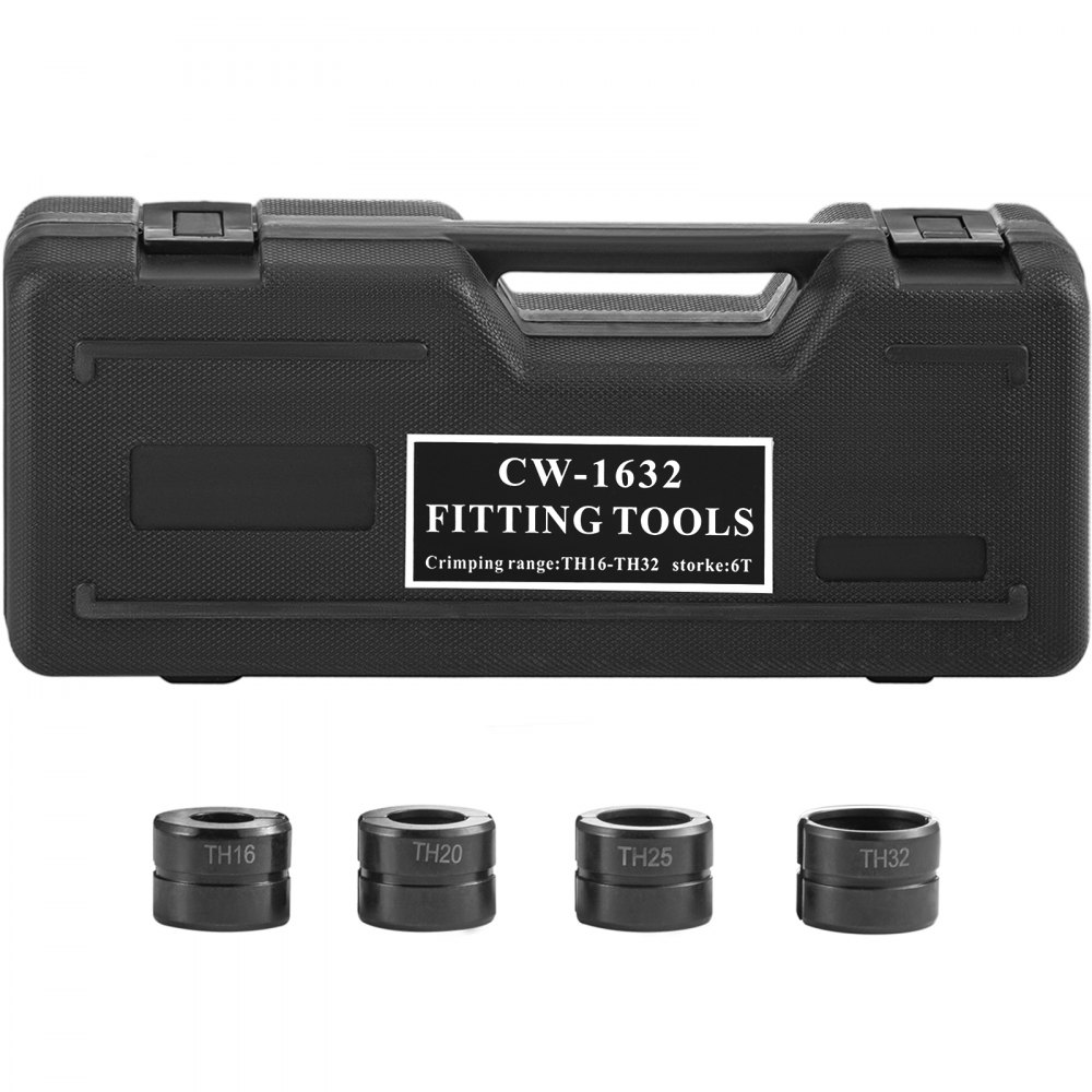 VEVOR crimping tool TH16, TH20, TH25, TH32 mm, crimping pliers, crimping tool with 8 T crimping force, pipe crimping tool with 360° rotating head, ergonomic rubber grip, manual piston valve, hydraulic pressure clamp