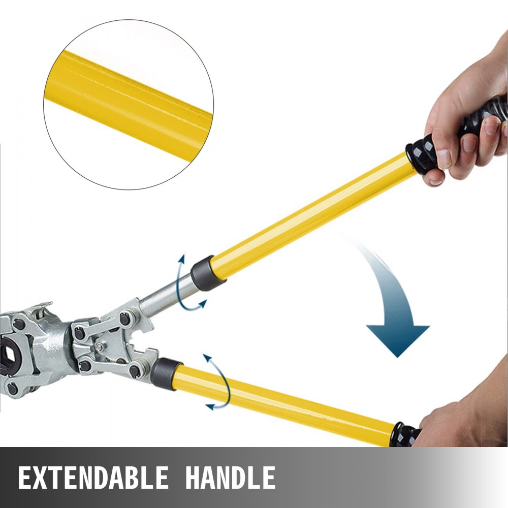 VEVOR Presszange U16, U20, U25, U32, TH16, TH20, TH26, TH32 mm, Crimpzange Presszange 6 T Druckkraft, Rohrpresszange mit um 360° Drehbarem Kopf und Ergonomischem Griff, Rohrcrimpzange Tragbar Ø16-32 m