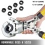 VEVOR Presszange U16, U20, U25, U32, TH16, TH20, TH26, TH32 mm, Crimpzange Presszange 6 T Druckkraft, Rohrpresszange mit um 360° Drehbarem Kopf und Ergonomischem Griff, Rohrcrimpzange Tragbar Ø16-32 m