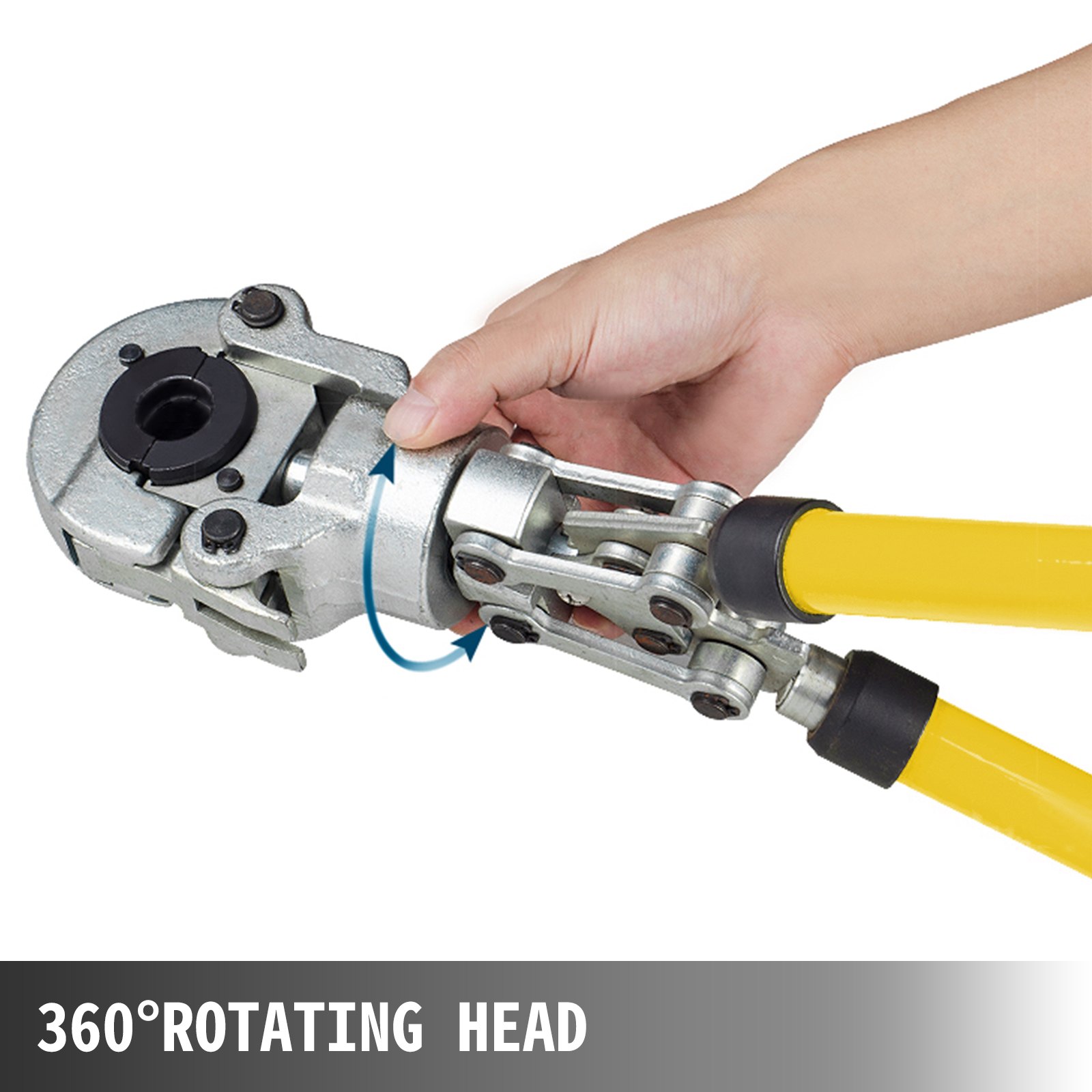 VEVOR Presszange U16, U20, U25, U32, TH16, TH20, TH26, TH32 mm, Crimpzange Presszange 6 T Druckkraft, Rohrpresszange mit um 360° Drehbarem Kopf und Ergonomischem Griff, Rohrcrimpzange Tragbar Ø16-32 m