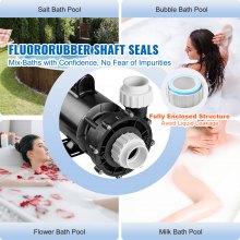 Vevor Spa-pumpe Mit Zwei Geschwindigkeiten, 56-rahmen-whirlpool-pumpe, 1600 W / 39 m³/h / 15 M Hohe Geschwindigkeit Oder 400 W / 19 m³/h / 3,9 M Niedrige Geschwindigkeit, 2 Zoll/5,6 Cm-anschlüsse, 90° Drehbare Schnittstelle, Auslaufschutz, Überhitzungsschutz, Automatischer Abschaltschutz Für Spas Zu Hause, Spas Im Freien, Unterirdische Spas