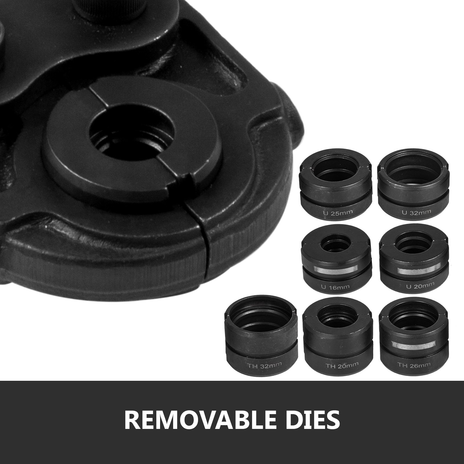 VEVOR Presszange U/TH-Kontur Rohrpresszange für PEX/Kupfer/Verbundrohr U16-32 TH16-32