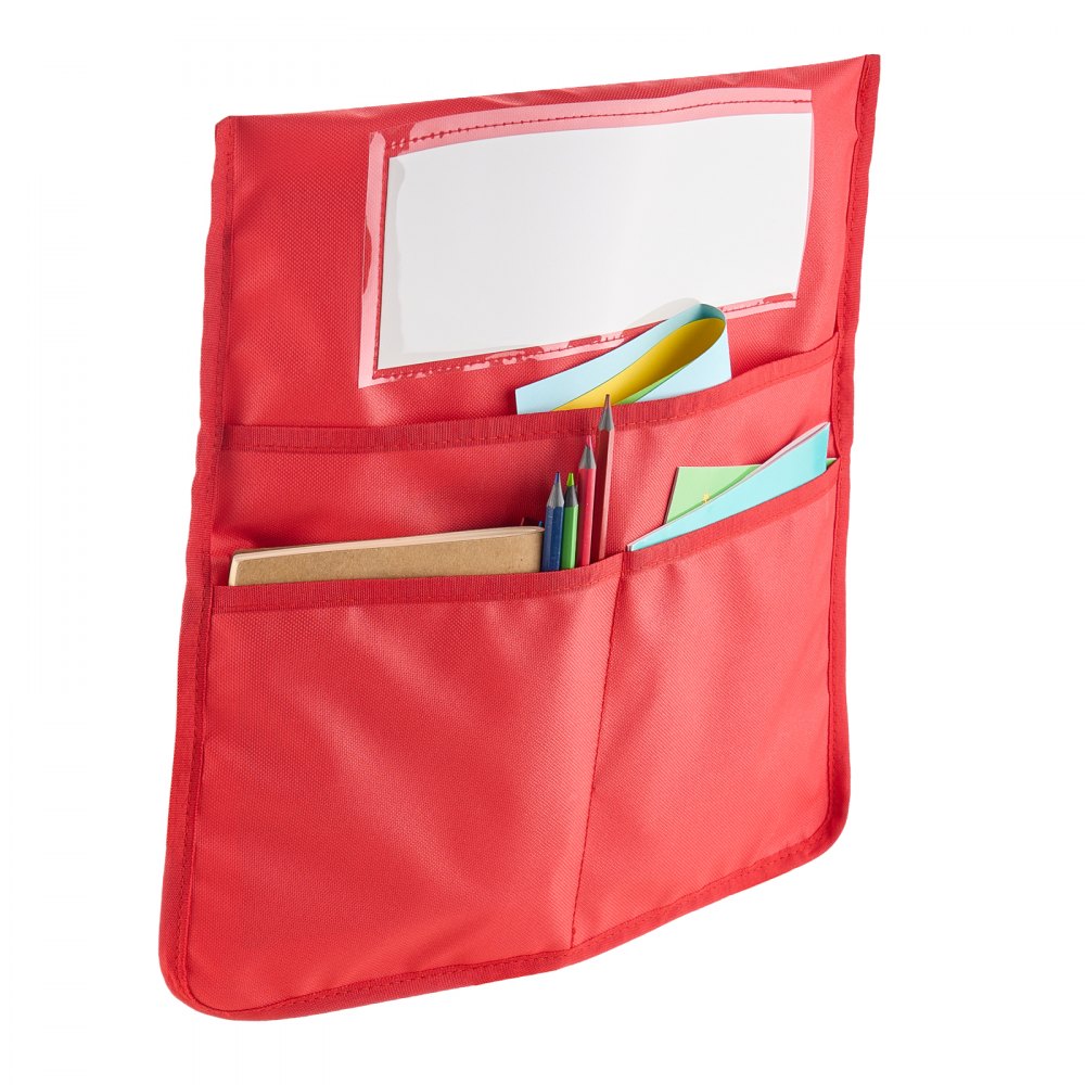 VEVOR Klassenzimmerstuhltasche, 24er-Pack, 47x51 cm, Rückenlehnentasche mit Namensschild, 6 Farben, Stuhlrücken-Organizer für Kinder im Klassenzimmer, Kindergarten, in der Schule und zu Hause