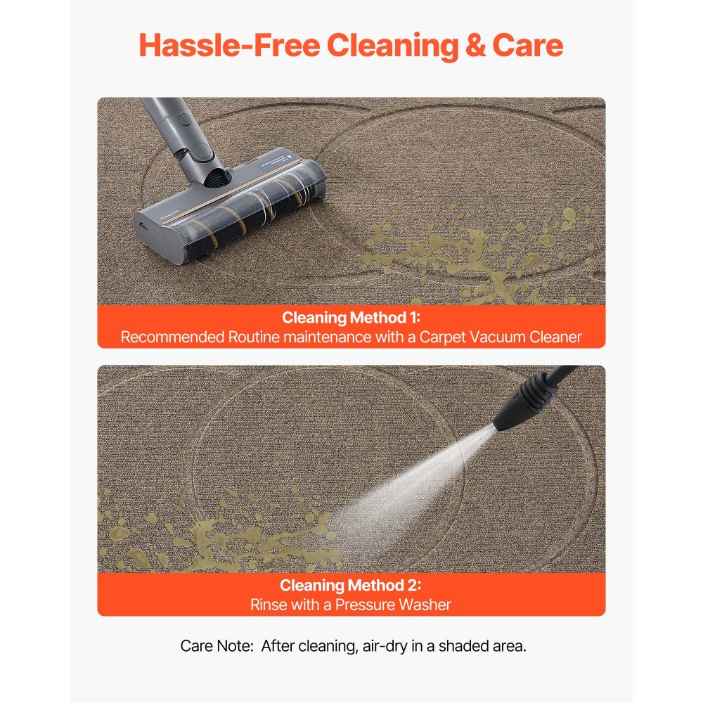 VEVOR Schmutzfangmatte, 1194 x 813 mm, Fußmatte für drinnen & draußen, 7 mm dicke Sauberlaufmatte, stilvolle Türmatte mit TPE-Rückseite, waschbarer Eingangsteppich für Flur, Balkon, Garage, Braun