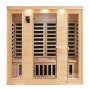 VEVOR Far Infrared Wooden Sauna, Home Sauna Spa, for 3 to 4 People, Low EMF Far Infrared Sauna Made of Hemlock Wood with Tempered Glass Door & Bluetooth Speakers & Color Light Therapy, 2580 W