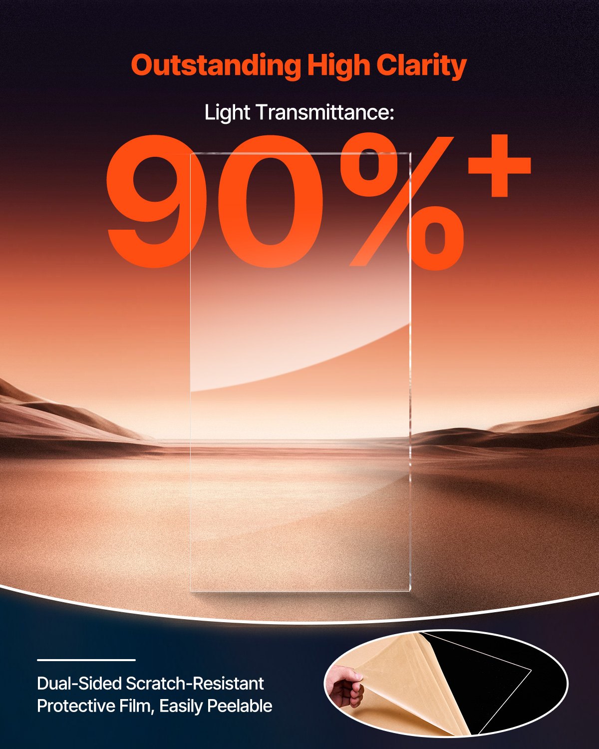 VEVOR Plexiglas-Acrylplatten, 2er-Set Kunststoffplatten, 610x1219mm, 3 mm dick, klares, gegossenes Kunststoffglas für Bastelprojekte, Ersatzglas für Bilderrahmen, DIY-Display, leicht zu schneiden